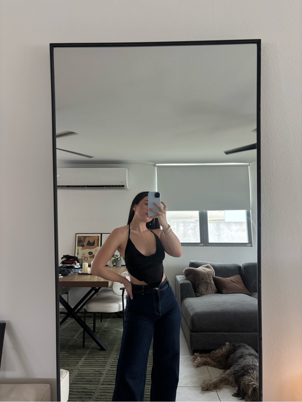Black Cowl Neck Crop Top Backless